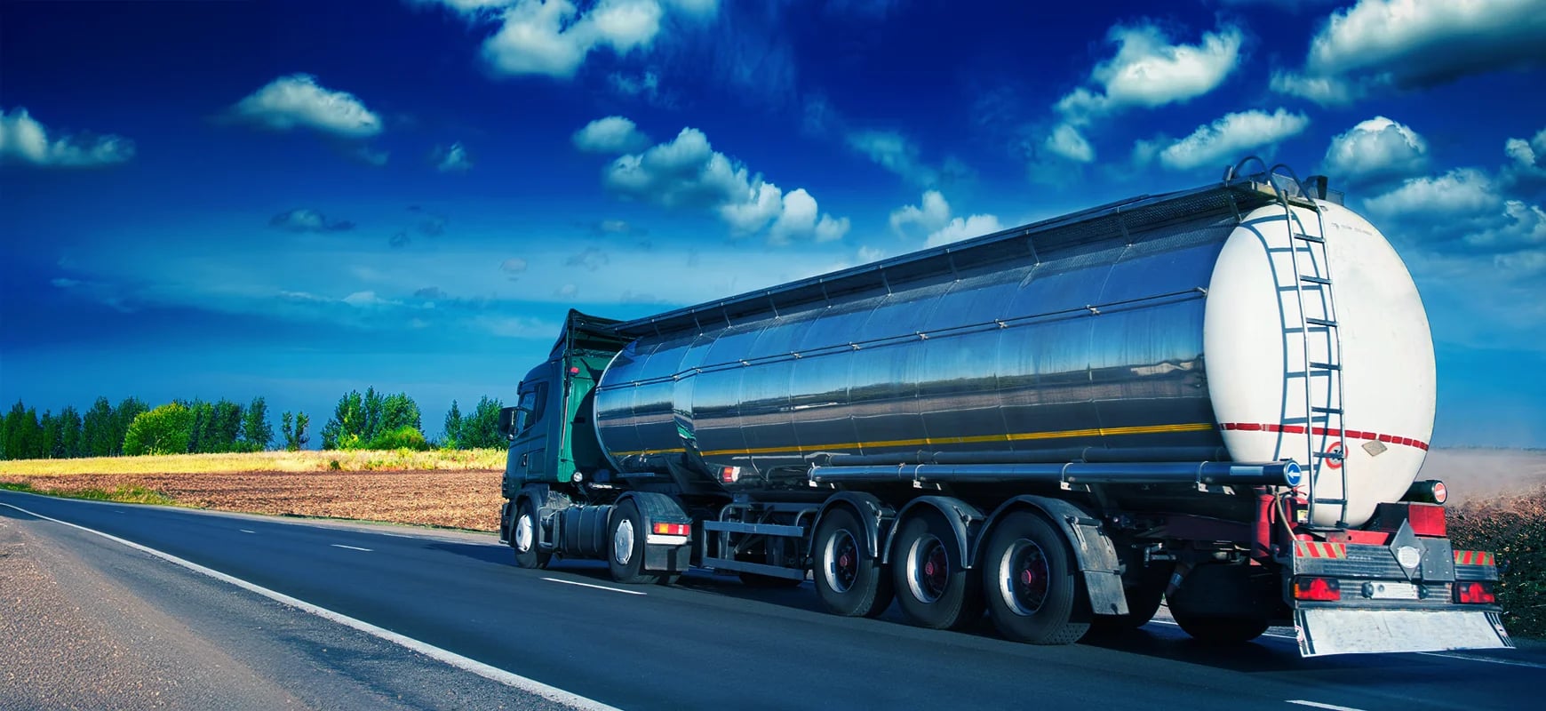 Petroleum tanker truck on a highway